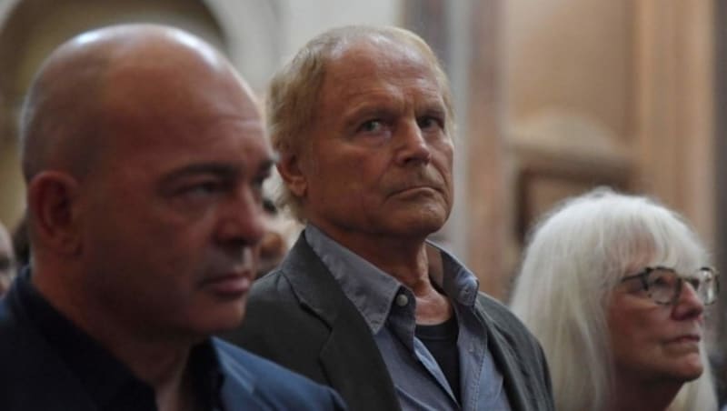 Terence Hill bei der Trauerfeier von Bud Spencer in Rom (Bild: APA/AFP/TIZIANA FABI)