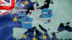 Folgen nach einem Brexit auch in anderen Ländern Volksabstimmungen über den Verbleib in der EU? (Bild: thinkstockphotos.de, krone.at-Grafik)