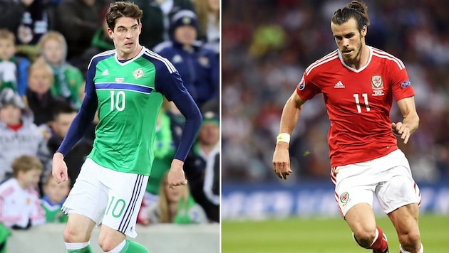 Nordirlands Lafferty und Wales-Superstar Bale (Bild: AFP)