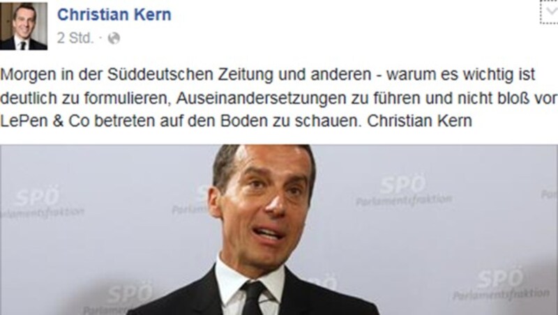 (Bild: Facebook.com/Christian Kern)