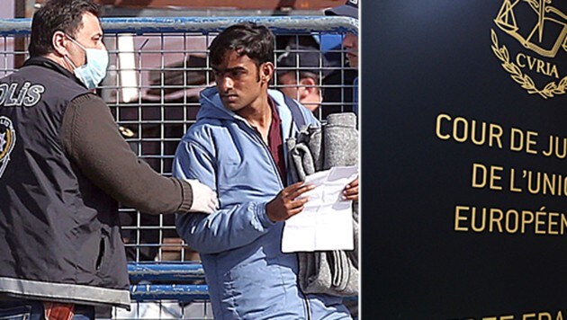 Drei Migranten klagen vor dem EuGH gegen die Abschiebungen aus Griechenland. (Bild: ASSOCIATED PRESS, APA/AFP/JOHN THYS)