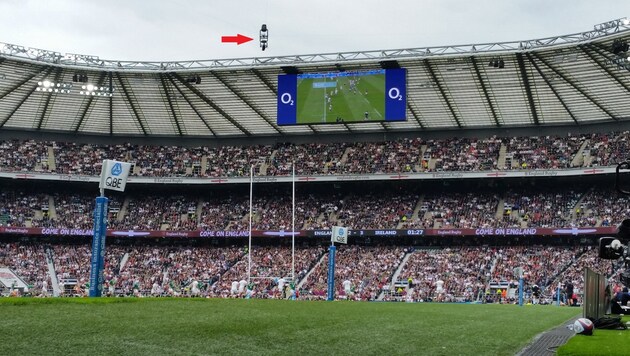 Auch bei den legendären Rugby-Meisterschaften in England ist die Kärntner Spidercam mittendrin! (Bild: Spidercam GmbH)