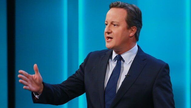 David Cameron während der TV-Debatte (Bild: APA/AFP/Rex Features/MATT FROST)