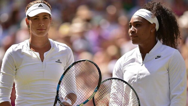 Muguruza und Williams beim Wimbledon-Finale 2015 (Bild: AFP)