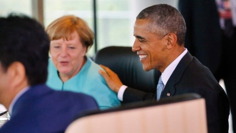 Merkel und Obama in Japan - beide wollen einen schnellen Abschluss der TTIP-Verhandlungen. (Bild: AP)