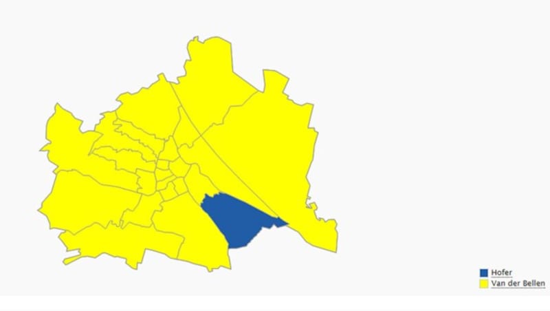 Am Ende holte Van der Bellen alle Bezirke bis auf Simmering. (Bild: wien.gv.at)