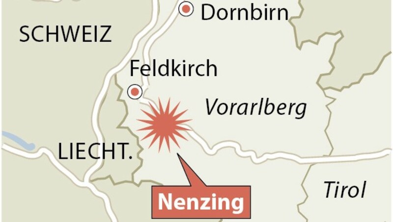 Die Ortschaft Nenzing liegt im Bezirk Bludenz nahe Feldkirch in Vorarlberg. (Bild: APA)