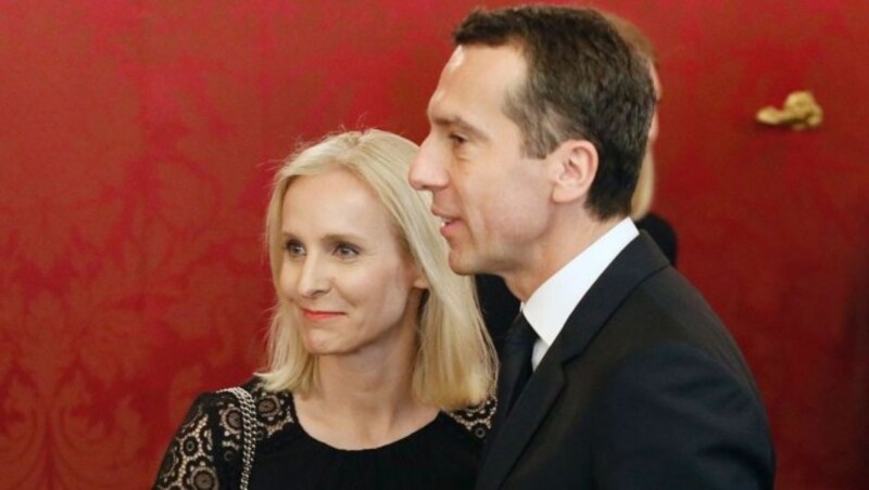 Christian Kern mit seiner Ehefrau Eveline (Bild: APA/AFP/Dieter Nagl)