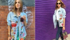 Chiara Ferragni liebt ihr Jeanshemd mit den bunten Patches. (Bild: instagram.com/chiaraferragni)