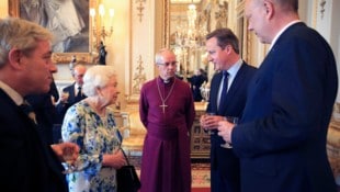 Drei Personen, die mit den drei „Brexits“ historisch verknüpft sind: Königin Elisabeth II., Justin Welby, bis Anfang 2025 Erzbischof von Canterbury, und der ehemalige Premier David Cameron (Bild: Associated Press)