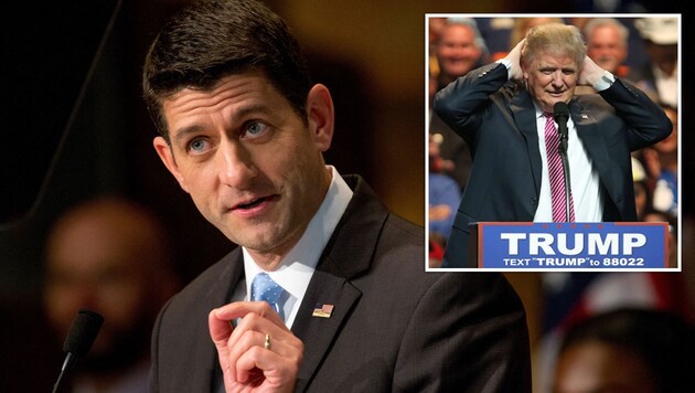 Republikaner-Sprecher Paul Ryan weigert sich, Trump zu unterstützen. (Bild: AP, APA/AFP/GETTY IMAGES/MARK LYONS)