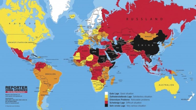 In weiten Teilen der Erde - etwa in der Türkei - wird die Pressefreiheit nicht geachtet. (Bild: Reporter ohne Grenzen)