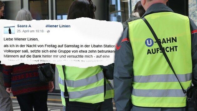 Saara A. bedankte sich via Facebook für die Hilfe der U-Bahn-Aufsicht. (Bild: Peter Tomschi, Facebook.com/Wiener Linien)