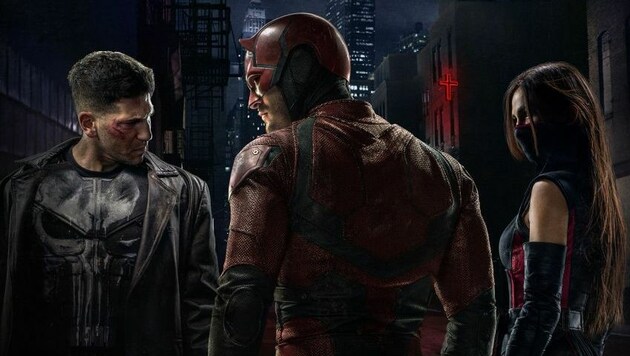 Punisher, Daredevil und Elektra (Bild: Marvel.com)