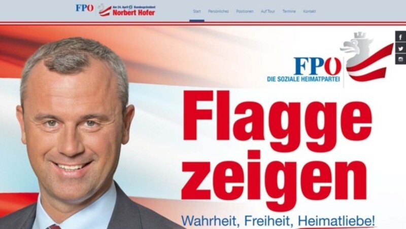 Die Website von Norbert Hofer (Bild: norberthofer.at)