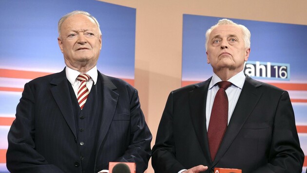 Andreas Khol und Rudolf Hundstorfer waren die großen Verlierer des ersten Wahlgangs. (Bild: APA/HELMUT FOHRINGER)