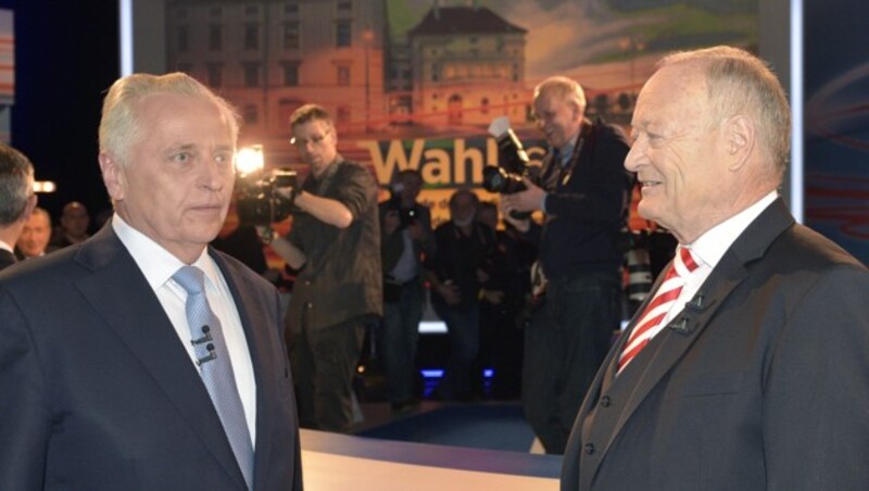 Rudolf Hundstorfer und Andreas Khol vor der Wahl (Bild: APA/HANS PUNZ)