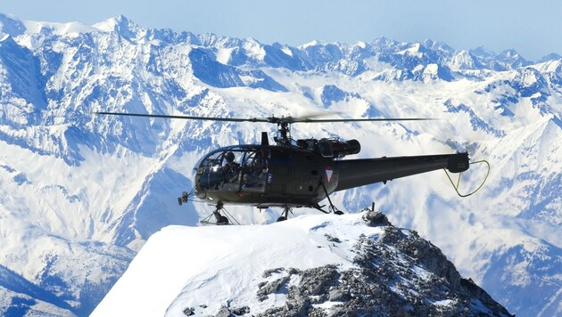 Die Alouette-3-Hubschrauber sind ideal für Einsätze im Gebirge (Bild: Bundesheer/Gorup)