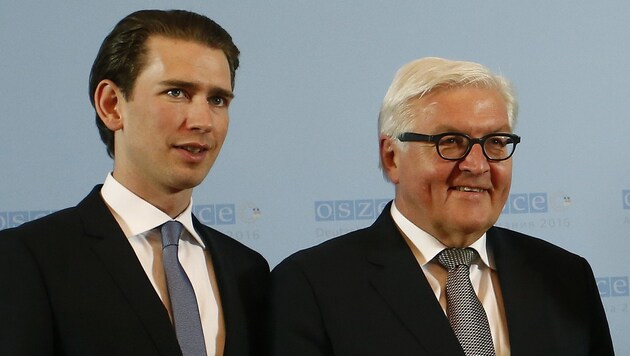 Außenminister Kurz mit seinem deutschen Amtskollegen Frank-Walter Steinmeier (Bild: APA/AUSSENMINISTERIUM/DRAGAN TATIC)