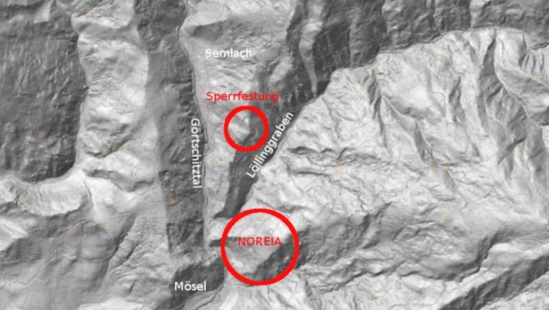 Laserscans zeigen Straßen und Mauern (Bild: Arge Noreia/Josef Stockinger)