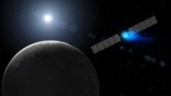 Illustration: Die Raumsonde "Dawn" im Orbit von Ceres (Bild: NASA/JPL-Caltech)