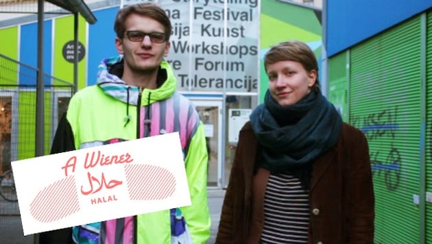 Projektleiter Georg Sampl und Zuzana Ernst im Einsatz für den Halal-Würstelstand (Bild: Halal-Würstelstand)