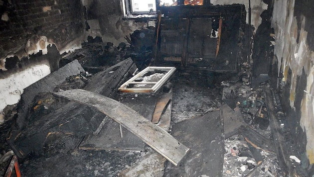 Die Wohnung wurde vom Feuer komplett zerstört. (Bild: MA 68 Lichtbildstelle)