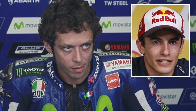 Valentino Rossi (links) und Marc Marquez (rechts) (Bild: EPA)