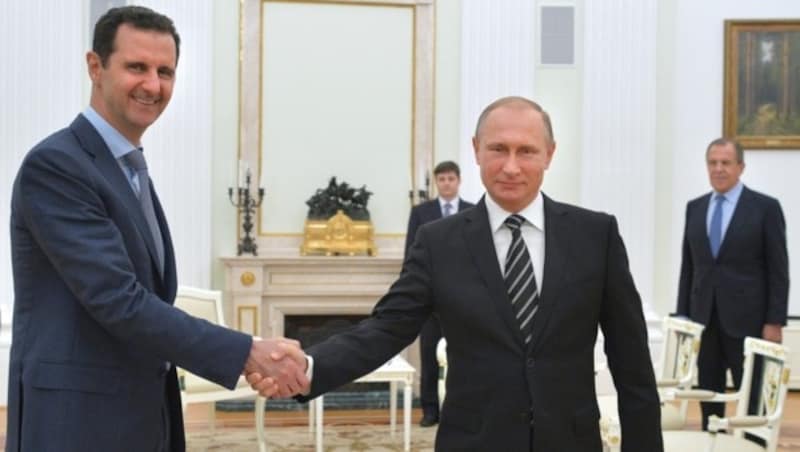 Putin und Assad: Moskau ist einer der letzten verbliebenen engen Partner des Regimes in Damaskus. (Bild: AFP)