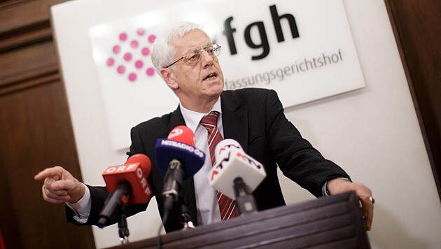 VfGH-Präsident Gerhart Holzinger (Bild: APA/Georg Hochmuth)