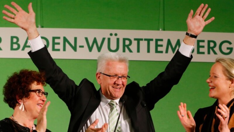 Grünen-Ministerpräsident Winfried Kretschmann erreichte bei den Landtagwahlen 2016 in Baden-Württemberg 30,3 Prozent und erreichte damit erstmals Platz eins. (Bild: ASSOCIATED PRESS)