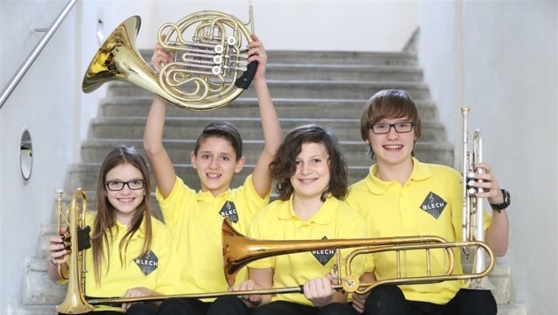 "Blechquadrat": Das Quartett holte ausreichend Punkte für Linz. (Bild: Evelyn Hronek)