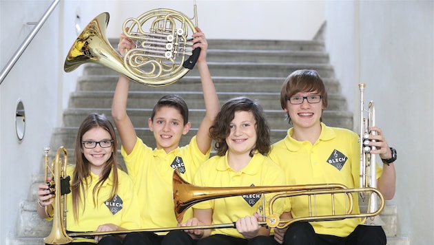 "Blechquadrat": Das Quartett holte ausreichend Punkte für Linz. (Bild: Evelyn Hronek)