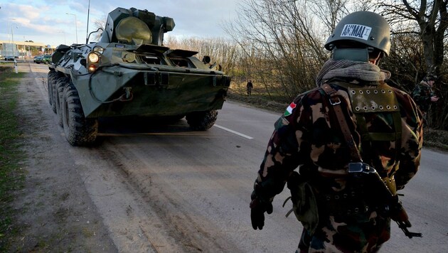 Ein ungarischer Soldat auf Grenzpatrouille nahe Serbien (Bild: APA/AFP/CSABA SEGESVARI)