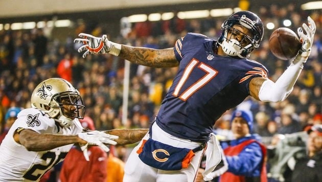 Keenan Lewis (New Orleans Saints) gegen Chicago-Bears-Spieler Alshon Jeffery (Bild: APA/EPA/TANNEN MAURY)