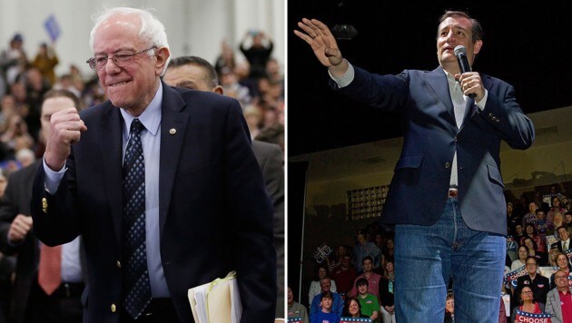 Bernie Sanders (li.) und Ted Cruz (re.) konnten in der Vorwahl erneut punkten. (Bild: ASSOCIATED PRESS)