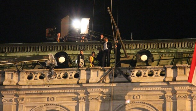 Tom Cruise bei Dreharbeiten zu "Mission: Impossible" auf der Wiener Staatsoper. (Bild: Rohrer Katharina)