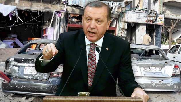 Der türkische Präsident Erdogan schloss die Grenze zu Syrien. (Bild: APA/AFP/ADEM ALTAN, APA/SANA/STRINGER)
