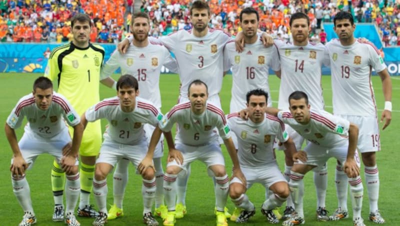 Die spanische Nationalmannschaft bei der WM 2014. (Bild: GEPA)