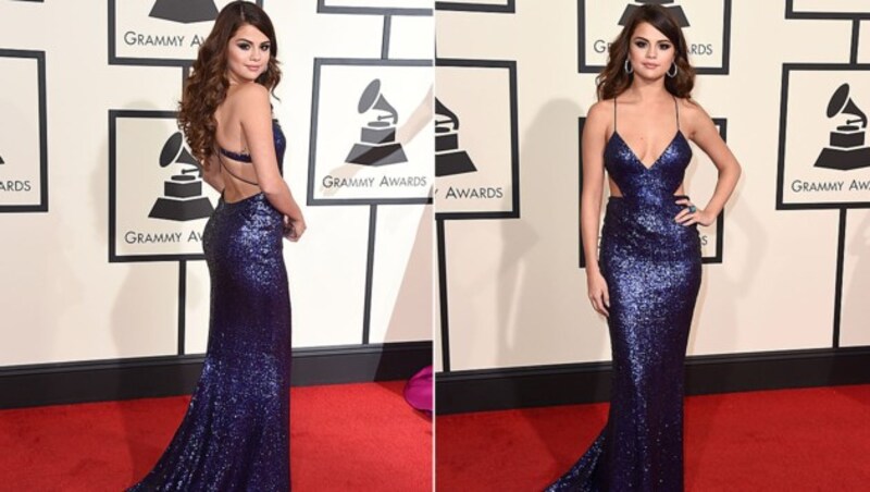 Auch Selena Gomez zeigte sich freizügig am roten Teppich. (Bild: Jordan Strauss/Invision/AP)