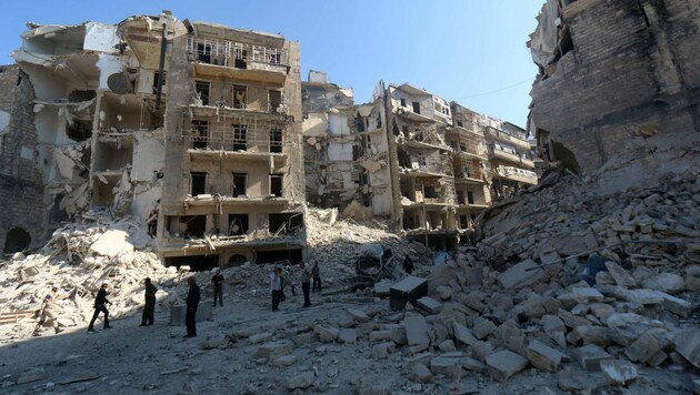 Zerstörte Häuser in Aleppo (Bild: AFP)