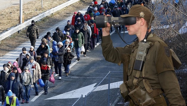Der Einsatz des Bundesheeres an unseren Grenzen dürfte neuerlich verstärkt werden. (Bild: APA/HBF, APA/Erwin Scheriau)