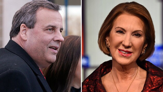Chris Christie und Carly Fiorina kandidieren nicht mehr. (Bild: ASSOCIATED PRESS, APA/AFP/JIM WATSON)