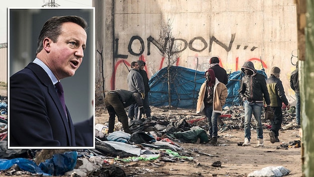 Premier Cameron warnt im Falle eines EU-Austritts vor einem Ansturm aus der Hafenstadt Calais. (Bild: ASSOCIATED PRESS, APA/AFP/PHILIPPE HUGUEN)