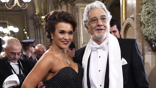 Olga Peretyatko und Placido Domingo (Bild: APA/HELMUT FOHRINGER)