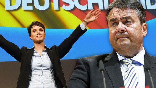 AfD-Vorsitzende Frauke Petry bringt SPD-Chef Sigmar Gabriel auf die Palme. (Bild: AFP)