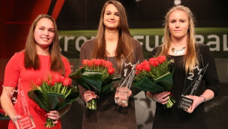 Die Top 3 bei den Damen: Angelina Rieger, Lisa-Marie Zmek und Viola Liebhard (Bild: Gerhard Gradwohl)