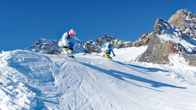 Skicross wird immer beliebter: Das Pitztal bietet Schnupperkurse an. (Bild: Pitztaler Gletscherbahn)