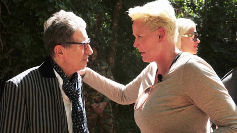 Schauspieler Rolf Zacher und Hollywood-Star Brigitte Nielsen (Bild: RTL)