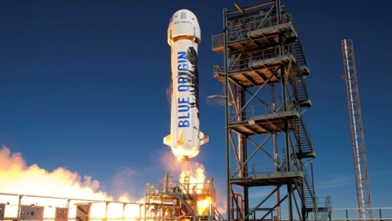 Der Start der "New Shephard"-Rakete (Bild: Blue Origin)